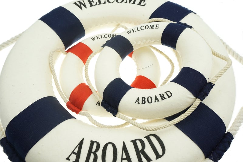 Bilipala 3Pcs Cloth Life Ring Buoy, Home Wall Nautical Decor, 12.5 & 5.5 Inches - Image 3